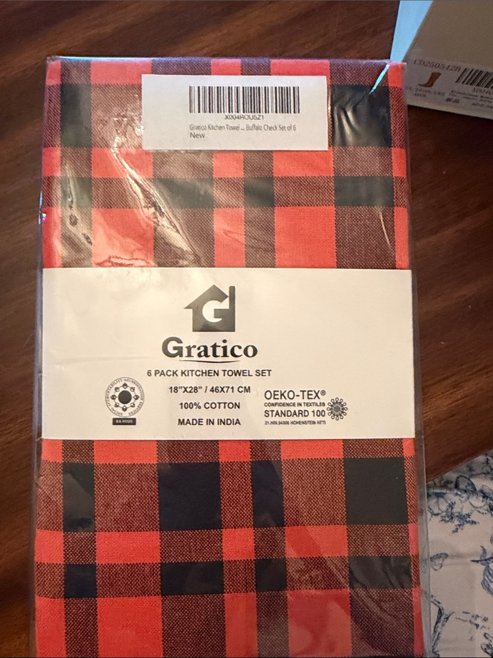 Gratico Buffalo Check Kitchen Towel Set - Red & Black